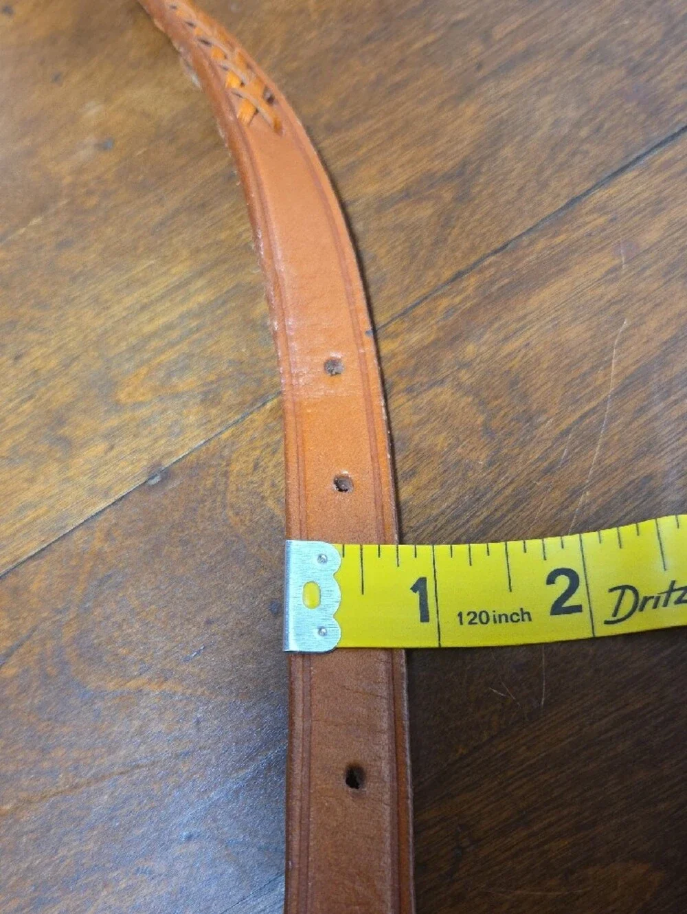 Braided Leather Belt Blank Brown Mens Size 34 Western